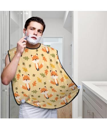 Cute Fox Beard Bib - Non Stick Grooming Cloth for Shaving & Trimming | Cartoon Leaves Design | Perfect Gifts for Men - International Shipping Available - Buy Online on GoSupps.com