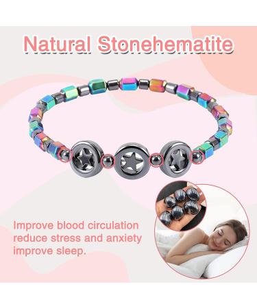 CMJBuhr Magnetic H matit Foot Chain - 4 Piece Magnetic Hard Band Bracelet for Men & Women | Natural Magnetic Stone for Therapy - Buy Online on GoSupps.com
