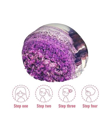 Landscape Flowers Printed Waterproof Shower Cap - Fits All Head Sizes, Ideal for Women with All Hair Textures - Buy Online on GoSupps.com