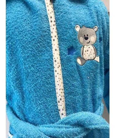 Wolimbo Personalized Dog Motif Bathrobe for Kids | Boys & Girls 98/104 (24-36 Months) - Turquoise - Buy Online on GoSupps.com