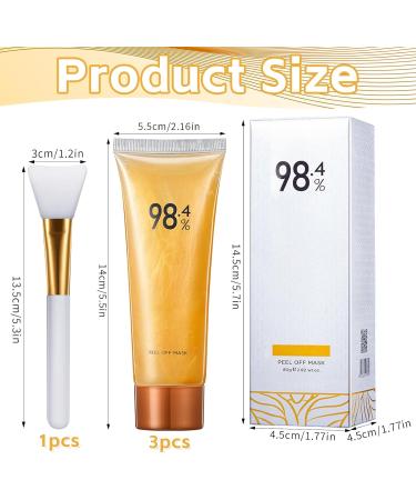 SOETDERT 3 Pieces Gold Peeloff Mask 984 Gold Foil Peeloff Mask Blackhead Remover Gold Foil Tearoff Mask Pore Cleanser Blackhead Cleansing Moisturizing Facial Mask - Buy Online on GoSupps.com