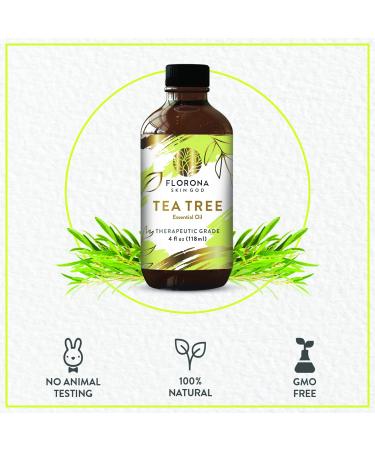 Florona Tea Tree Essential Oil 100% Pure & Natural - 4 fl oz | Therapeutic Grade for Hair Skin Candles & Diffuser Aromatherapy - Buy Online on GoSupps.com
