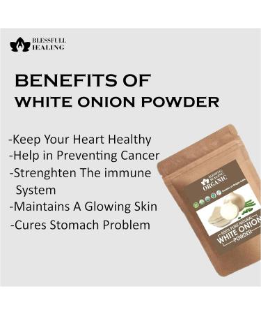 Blessfull Healing Organic 100% Pure Natural White Onion Superfood Powder | 100 Gram / 3.52 oz - Buy Online on GoSupps.com