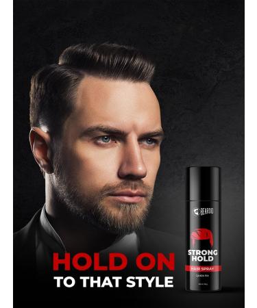 Bear'do Strong Hold Hair Spray 192 ml | Hair Spray for Men | Hair Styling Spray | Hair Setting Spray | Hair Fixing Spray | Strong Hold | Natural Shine Black - Buy Online on GoSupps.com