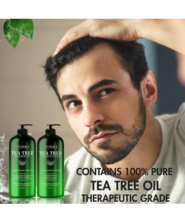 Tea Tree Oil Shampoo and Conditioner Set - Sulfate Free for Dry Itchy Scalp - With Tea Tree, Mint, and Ginger Extract - Paraben Free - Suitable for Men, Women, and Kids - Buy Online on GoSupps.com