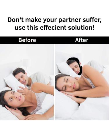 Adjustable Anti Snoring Chin Strap for Men and Women - Comfortable Stop Snoring Device for Better Sleep - Relief Anti-Snore Headband Jaw Belt in Black - Buy Online on GoSupps.com