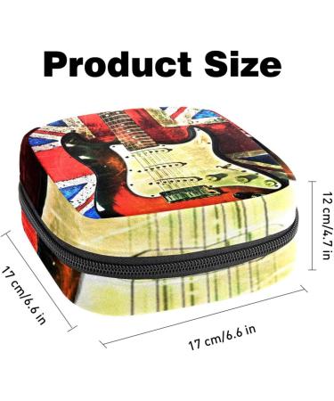 Stylish UK Flag & Guitar Sanitary Napkin Storage Bag - Portable for Women Teens & Girls | Ideal for Menstruation Cups & Breastfeeding Pillow Holders - Buy Online on GoSupps.com
