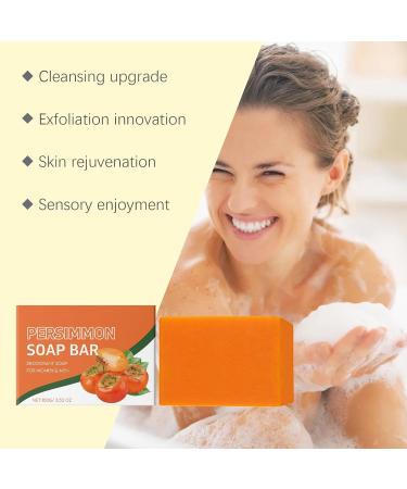 homomdy Persimmon Soap Natural Deodorant Body Soap Brightening Skin Fresher Scent Even Tone Deeply Cleansing & Moisturizing Nourishing Body Odor Regulating For Women & Men 1pcs - Buy Online on GoSupps.com