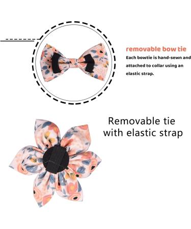 Pink Bow Tie Dog Collar | Adjustable for Girl Dogs | Metal Quick Release Buckle | Orange | Size L (38-60CM) - Buy Online on GoSupps.com