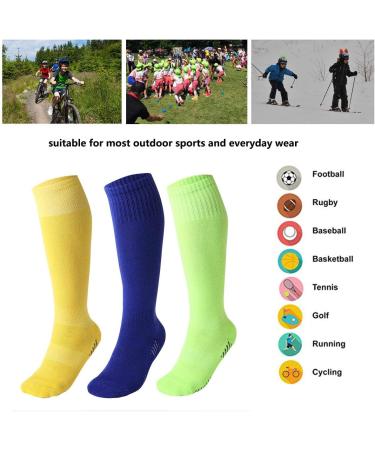 Happy Cherry 3-Pack Children's Football Socks - Sporty Compression Stretch Socks for Girls Ages 7-12 - Buy Online on GoSupps.com