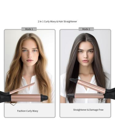 AmoVee Travel Curling Iron 1 Inch - Dual Voltage Mini Hair Straightener & Curler for Europe | Adjustable Temp Auto Shut Off Compact Design - Buy Online on GoSupps.com
