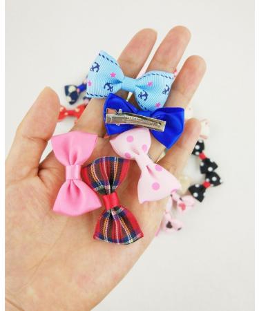 Hixixi 32 Pcs / 16 Pairs Multicolor Beauty Pet Cat Dog Hair Bows Hair Clips Groomin g Accessories 1.6"x0.9" Pink Black Heart - Buy Online on GoSupps.com