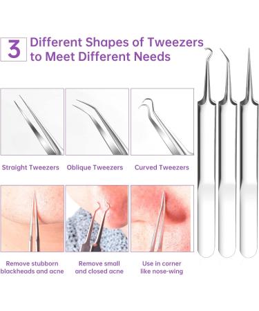 Pimple Popper Tool Kit - 15 PCS Blackhead Remover & Comedone Extractor Set with Metal Case - Buy Online on GoSupps.com