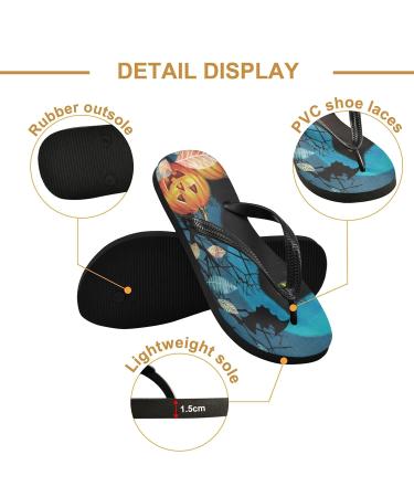 Mnsruu Halloween Flip-Flops for Cat & Kitten Lovers | Maple Leaf Design | Comfortable Sandals for Men & Women | Perfect for Spa Travel & Home - Buy Online on GoSupps.com