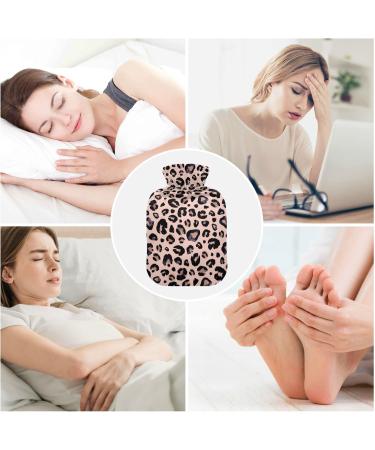 Leopard Pink Hot Water Bottle 2L with Cover Pain Relief & Hand Feet Warmer for Winter | International Shipping - Buy Online on GoSupps.com