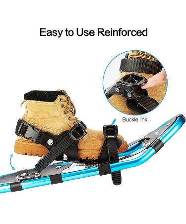 HRKING Lightweight Terrain Showshoes Set with Trekking Poles and Carrying Tote Bag - 25 Inches (120-180lbs) - For Women, Men, and Kids - Gold/Pink Red/Blue Blue - Buy Online on GoSupps.com