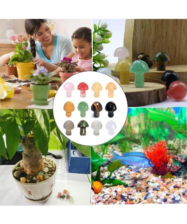 MEISO Healing Crystals 12 Pcs Agate Quartz Crystal Mushroom Shape Decor Cute Natural Healing Mushroom Decor for Meditation Chakra Balancing Reiki Yoga Garden Yard Decoration Fish Tanks Home Decor 12 Pcs (Crystal) - Buy Online on GoSupps.com