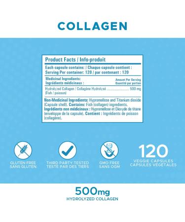 Revolution Nutrition Hydrolyzed Collagen Help Joints Muscles and Skin 500mg 120 Capsules 120 count (Pack of 1) - Buy Online on GoSupps.com