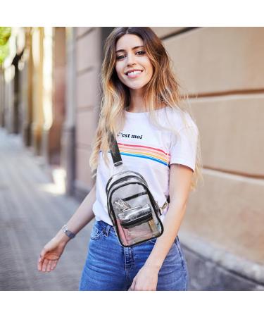 Small Transparent Shoulder Bag for Women | Stadium Approved Crossbody Bags for Concerts Festivals & Travel - Black - Buy Online on GoSupps.com