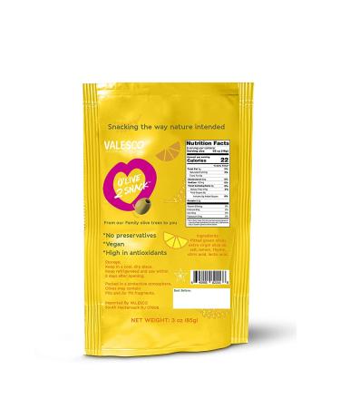 Valesco OLive 2 Snack Pitted Olives Variety Pack 6 Flavors 3 oz (12 Pouches) - Buy Online on GoSupps.com