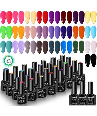 25 Colors Nail Polish Kit with UV LED Lamp & Nail Tools | International Shipping Available - Buy Online on GoSupps.com