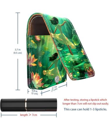Buy Forest Flower Blossom Elf Mini Lipstick Case - Leather Lip Gloss Organizer with Mirror - Perfect Travel Lipstick Holder for Women - Buy Online on GoSupps.com