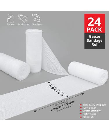 Sanitized Care Gauze Rolls - Pack of 24, 4x4.1 Yards, Premium Quality Conforming Bandages - Buy Online on GoSupps.com
