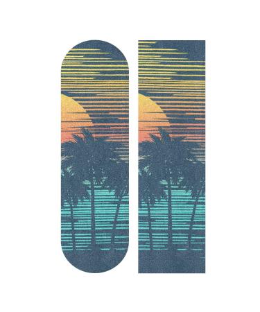 Biekaya Beach Palm Trees Skateboard Grip Tape Sheet Bubble Free Skateboard Griptape 33"x9" Anti-Skid Sandpaper Longboard Grip Tape Easy Apply Sticky Skateboard Grip Tapes