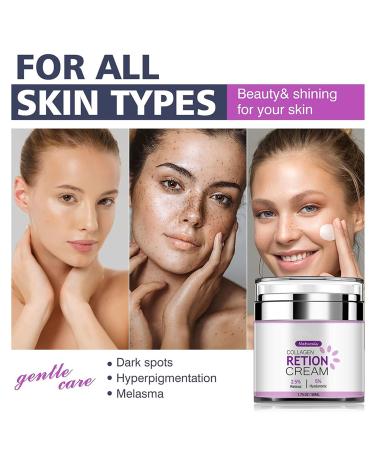 Retinol & Collagen Face Moisturizer - Anti-Wrinkle Firming cream with Hyaluronic Acid Enriched Anti-Aging Treatment for Face and Neck 1.75oz - Buy Online on GoSupps.com