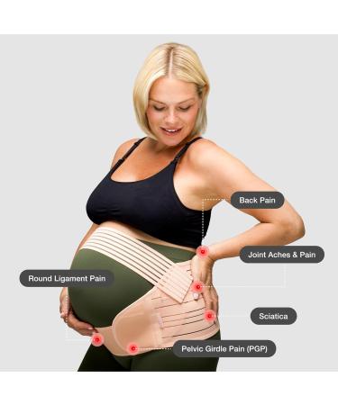 Pregnancy Support Belt - Relieve Back Pelvic Hip Pain - Includes 40 Page Pregnancy Book - Size M 10-12 - Buy Online on GoSupps.com