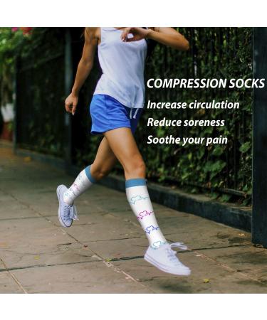 Copper Compression Socks 20-30mmHg - 5 Pairs for Men & Women | Support for Running, Athletics, Nursing & Travel | Green/White/Blue/Sheep | Small-Medium - Buy Online on GoSupps.com