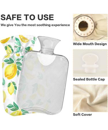 Watercolor Lemon Heat Bottle with Cover - 2L Hot Water Bag for Pain Relief Headaches & Back Pain - Buy Online on GoSupps.com
