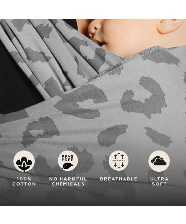 MOBY Night Leopard Baby Wrap Carrier | 100% Cotton | For Newborn to Toddler | Up to 33lbs | Breathable & Stretchy | Unisex - Buy Online on GoSupps.com