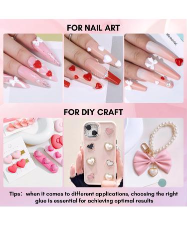 Buy Makartt Nail Charm Rhinestone Glue Kit - 15ml Gel Glue for 3D Nail Art Bowknot & Heart Gems - DIY Nail Supply for Nail Techs - Red & White - Buy Online on GoSupps.com