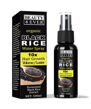 Hair Growth Serum for Women & Men - Black Rice Water Spray Hair Loss Treatment for Damaged Dry Hair Hair Regrowth with Castor Oil and Ginger for Thicker Longer Fuller Hair