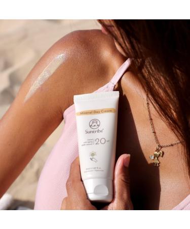 Suntribe Natural Mineral Day Cream SPF 20-40 ml Organic - 100% Natural Tinted Vegan & Non-comedogenic - Almond & Jojoba Oil - Sensitive Skin - Winner Beauty Shortlist Awards 2022 - Buy Online on GoSupps.com
