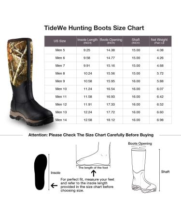 TIDEWE Men's 16 Insulated Waterproof Hunting Boots - 400g Realtree Edge Camo, Size 11 - Buy Online on GoSupps.com