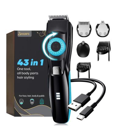 YABIFE 40 Precisions Beard Trimmer for Men Stubble All in 1 Electric Trimmer Rechargeabe & Cordless Hair Shaver for Face Head Nose Ear Chest and Public with Zoom Wheel Travel Lock