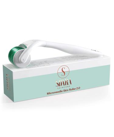 Sdara Skincare Derma Roller Version 2.0-0.25 mm Microneedle Roller for Face w/ 192 Stainless Steel Micro Needles, Storage Case Included