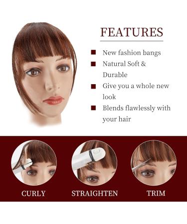NICENEEDED Light Brown Clip in Bangs Wispy Bangs Clip in Hair Extensions Air Bangs Fringe Natural Curved Wispy Bangs Faux Hairpieces for Women Daily Wear - Buy Online on GoSupps.com