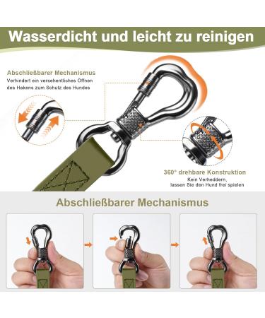 X Xben Waterproof Tow Lines for Dogs - 30m Rubberized Leash with Lockable Carabiner Durable Training Line for Medium Dogs Green Hand Loop Design - Buy Online on GoSupps.com