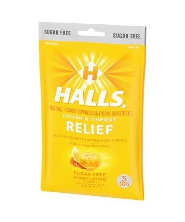 Halls Relief Honey Lemon Sugar Free Cough Drops 25 Drops (Pack of 2) HONEY LEMON 25 Count (Pack of 2) - Buy Online on GoSupps.com