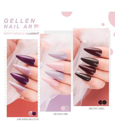 GELLEN Gel Nail Polish Kit - 6 Colors Misty Rose & Midnight Series | Pastel Pink & Wine Tone Gel Manicure Set | Home Nail Art Salon | 0.27 Fl Oz - Buy Online on GoSupps.com