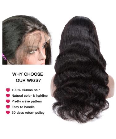 24 Inch 150% Density Body Wave Lace Frontal Wig - Brazilian Human Hair for Black Women - Buy Online on GoSupps.com