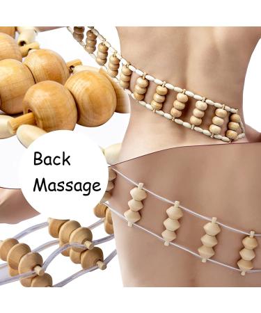 Wooden Back Massage Roller Rope Tool for Lymphatic Drainage and Muscle Pain Relief - 2 Pcs - Buy Online on GoSupps.com