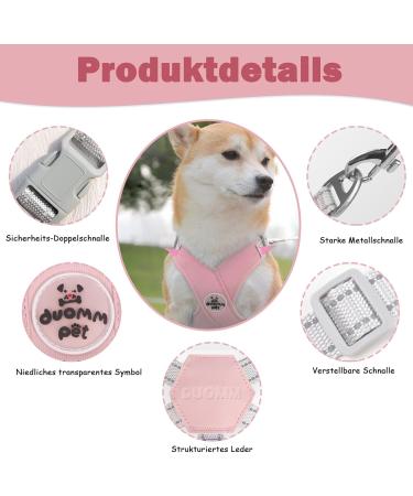 Shop No-Pull Dog Harness for Small Dogs | Reflective Soft Safety Harness & Leash - Pink M - Buy Online on GoSupps.com