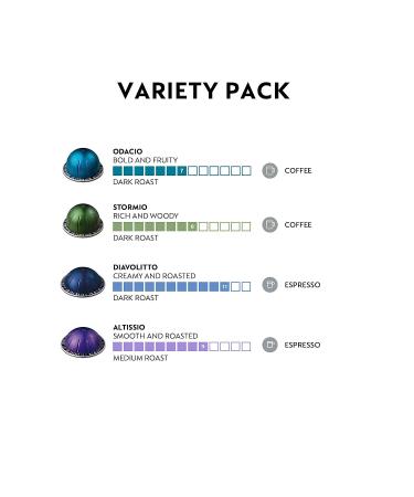 Nespresso Capsules VertuoLine Intense Variety Pack - 40 Dark Roast Coffee Pods - 10 Count x 4 Packs - Buy Online on GoSupps.com