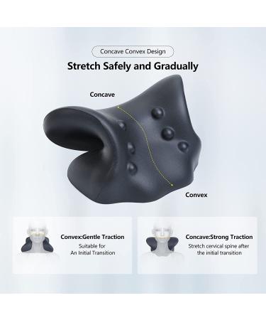 Neck Stretcher & Shoulder Relaxer for Pain Relief - Cervical Traction Device Pillow for Muscle Relaxation - TMJ Support - Chiropractic Pillow (Black, Large) - Buy Online on GoSupps.com