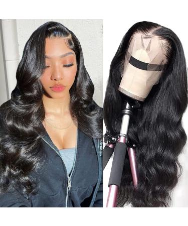 Exalelr Body Wave Lace Front Wigs Human Hair 13 4 Frontal Wigs Human Hair Hd Lace for Black Women Unprocessed Brazilian Virgin Hair Body Wave Wig Natural Color (20 Inch 150 Density) 20 Inch Natural Black - Buy Online on GoSupps.com