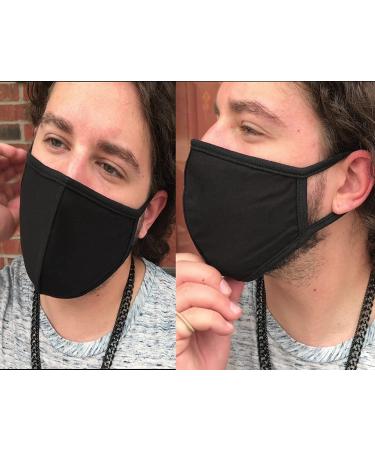 Comfso Cloth Face Masks Cotton with Nose Bridge Wire - Pack of 5 Black | For Girls, Boys, Men, Women - Buy Online on GoSupps.com